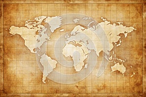 Empty old map background or template