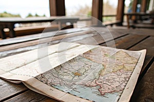 Empty old map background or template