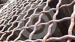 Empty old rusty metal cage for pets