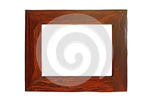 Empty old wood frame isolated on white