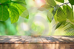 Empty old wooden on a natural background