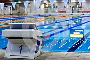 Empty Olympic swimming pool