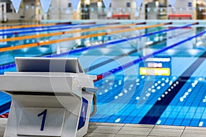 Empty Olympic swimming pool