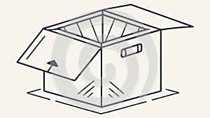 Empty open cardboard box, packaging solution, vector design Generative AI
