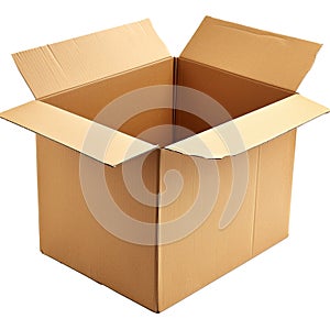 An empty, open cardboard box ready for packing or storage.