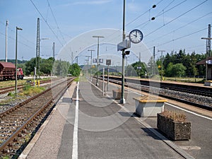 Empty open German train platform