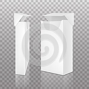 Empty open pack of slim cigarettes