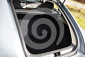 Empty open trunk  Luggage Compartment of a sport car