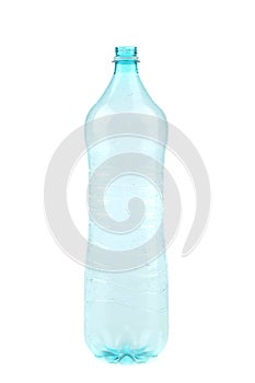 Empty opened plastic bottle.