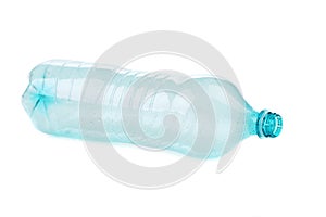 Empty opened plastic bottle.