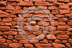 Empty orange brick wall background texture.
