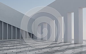 Empty outdoor ground background, 3d rendering