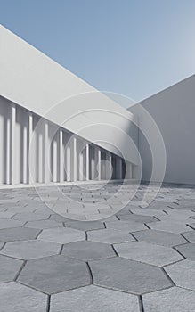 Empty outdoor ground background, 3d rendering