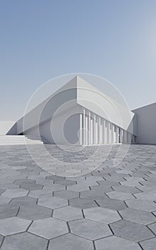 Empty outdoor ground background, 3d rendering