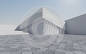 Empty outdoor ground background, 3d rendering