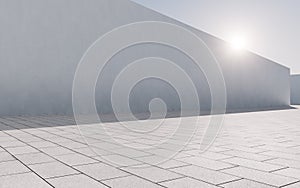 Empty outdoor ground background, 3d rendering