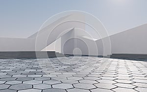 Empty outdoor ground background, 3d rendering