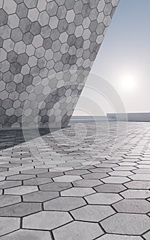 Empty outdoor ground background, 3d rendering