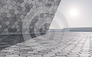 Empty outdoor ground background, 3d rendering