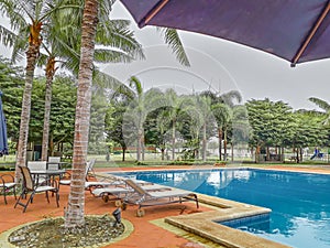 Empty Outdoor Swimming Pool, Samborondon, Ecuador