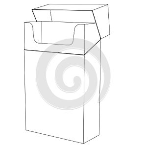 Empty pack of cigarettes. Outline icon