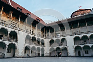 Empty palace courtyard in Krakow