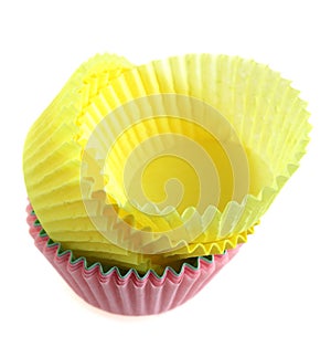 Empty paper cases for cup cakes