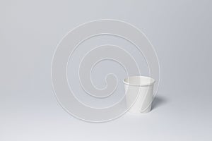 Empty paper coffee cup on white background photo