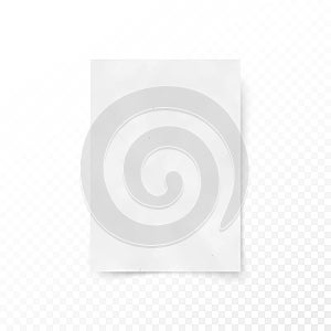 Empty paper letter white sheet template. Paper and carton texture. Paper surface canvas. Vector