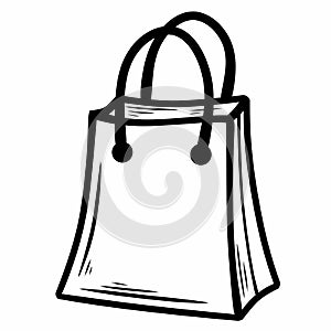 Empty paper shopping bag with handles isolated