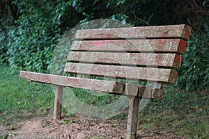 Empty park bench