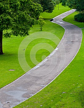 Empty park Pedestrian Walkway road