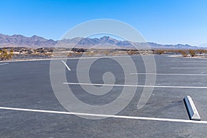 Empty parking lot in a desert