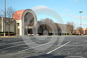 Empty parking lot at a mall.