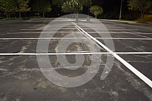 Empty Parking Lot at Night photo