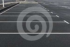 Empty parking lot outdoor with marking lines