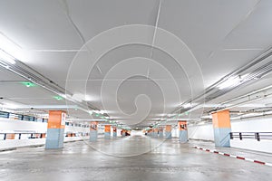 Empty parking lot in Underground parking.