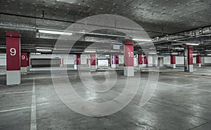 Empty parking lot wall. Urban background