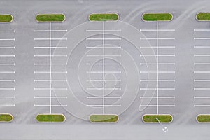 Empty parking lots, aerial view