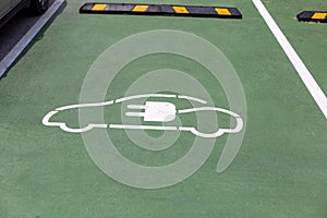 empty parking spot for charging electric vehicles