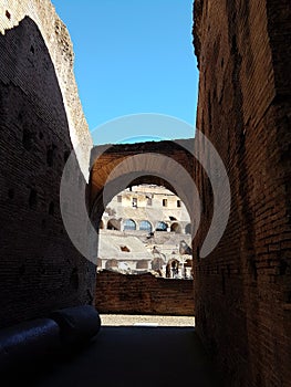 An empty passage in Coliseum, Rome