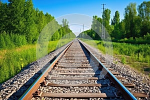 empty passenger train traveling along the tracks