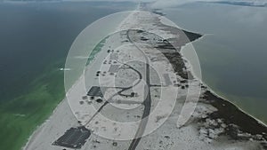 Empty Pensacola Beach and Sea in Background. Florida. Gulf of Mexico. Empty Parking Area IV