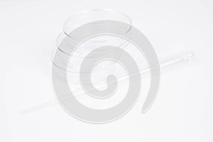 Empty Petri dishes and a pipette