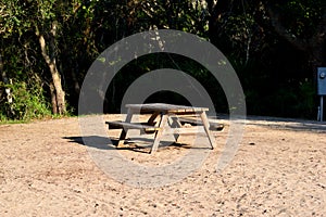 Empty picnic table background