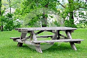Empty Picnic Table in Park
