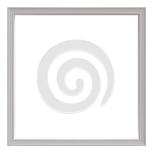 Empty picture frame on wall, isolated on white, 3d render