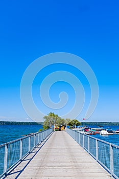 Empty Pier on a Lake photo