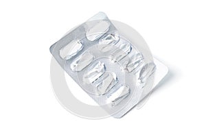 Empty pill blister isolated with soft shadow