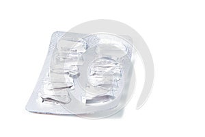 Empty pill blister isolated with soft shadow